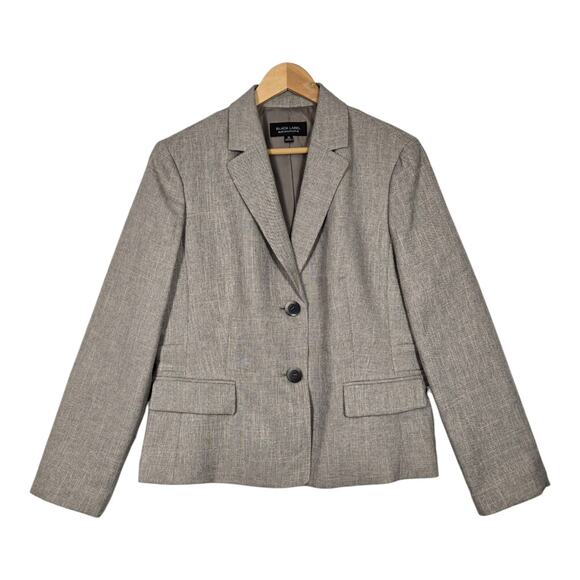 Black Label by Evan Picone Jacket Blazer sz 18 Tan Tweed Pockets Lined Career - Picture 1 of 13